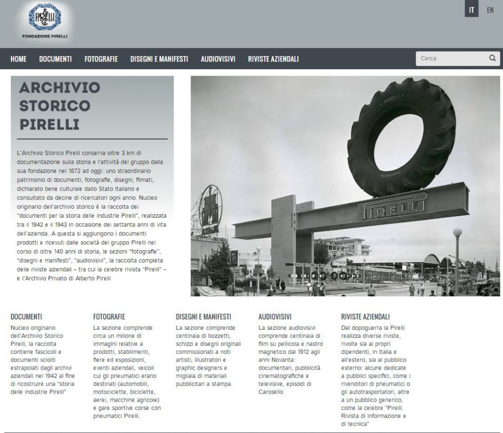 L’Archivio Storico Pirelli: un patrimonio al servizio del pubblico, oggi anche in formato digitale