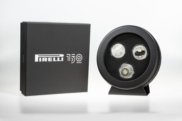 A Trio of Coins and a Postage Stamp to Celebrate Pirelli’S 150th Anniversary