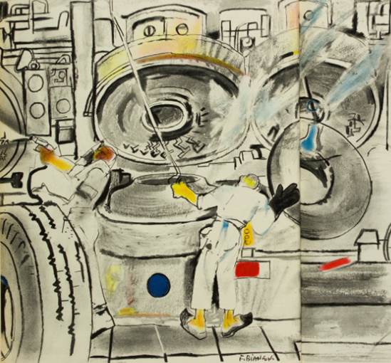 Gli artisti in fabbrica