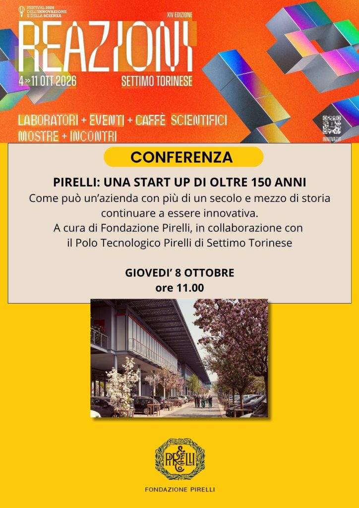 Fondazione Pirelli al Festival dell’Innovazione e della Scienza di Settimo Torinese: innovazione, impresa e capacità di cambiare